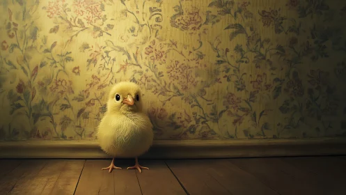 Fluffy Little Chick in Vintage Charm.