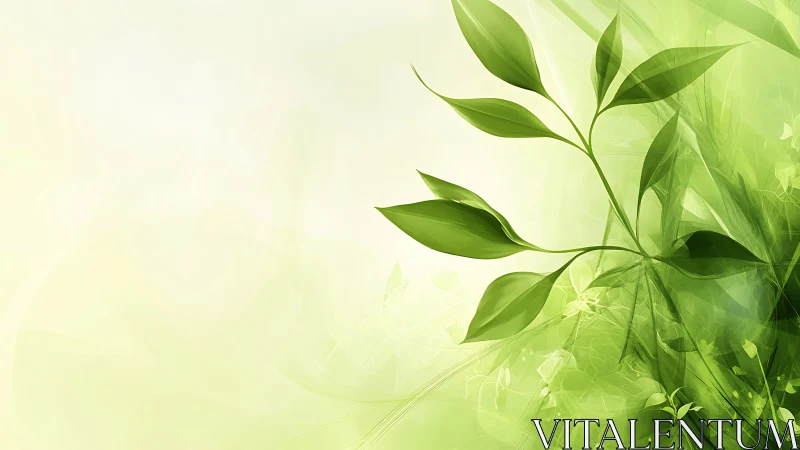 Luminous spring leaves drifting through soft green light.