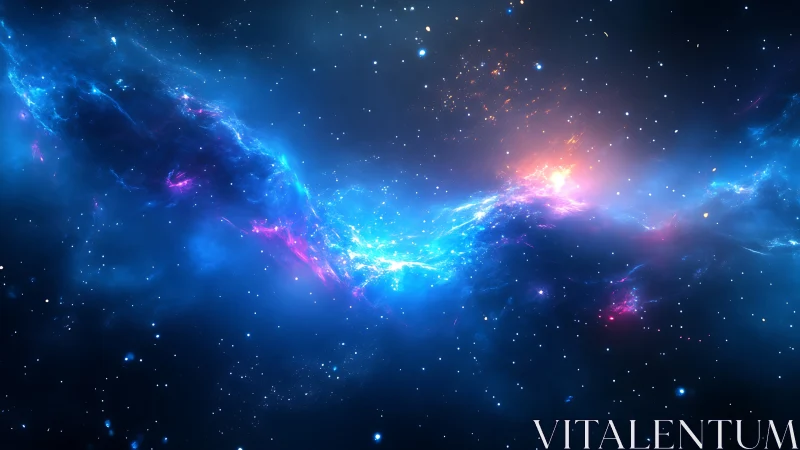 Stellar nebula ribbon with electric blue and magenta glow.