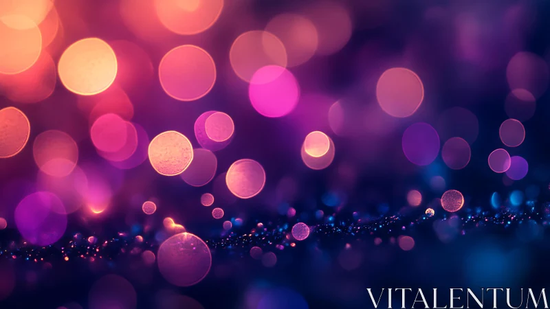 Vibrant Bokeh Lights in Abstract Purple and Orange Style.