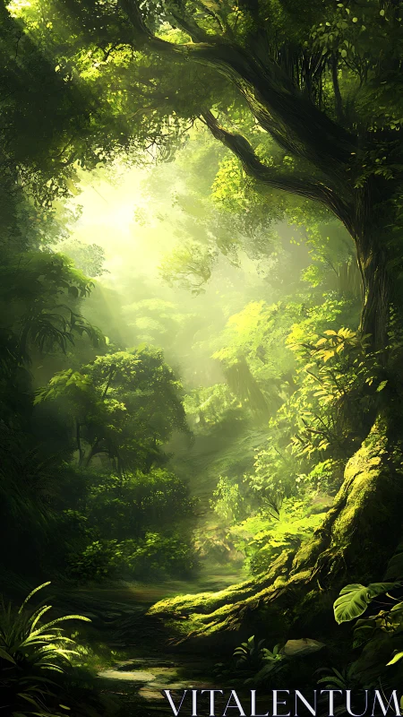 Luminescent Forest Sanctuary Where Ancient Trees Guard Sacred Light