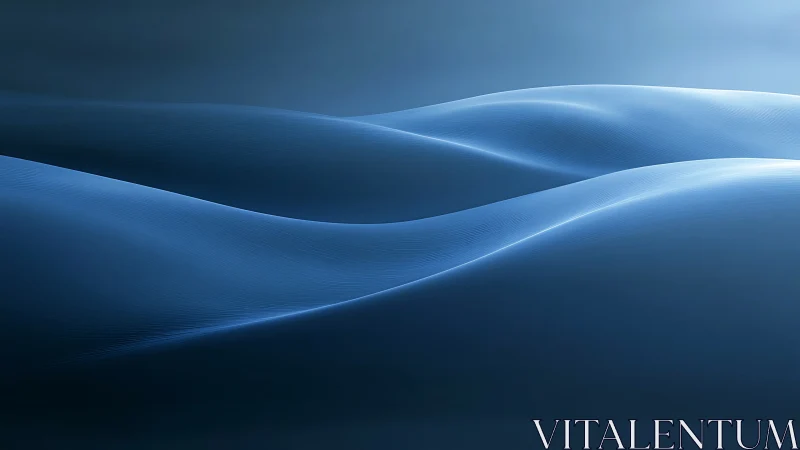 Silken blue dunes drift like moonlit waves of quiet wonder.