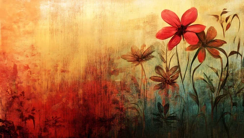 Radiant Blooms Dance Through Warm Sunset Hues