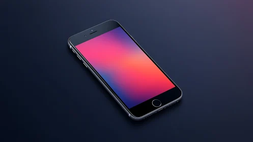 Smartphone with gradient display on dark background.