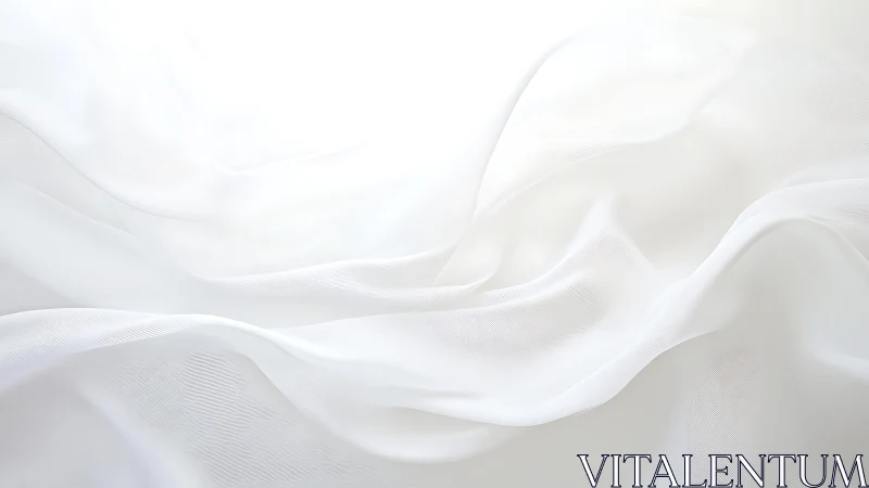 Soft White Sheer Fabric Texture in Minimalist Abstract Style.