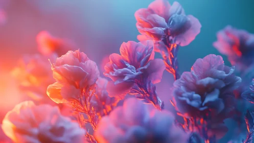 Luminous Carnation Blooms Rendered with Chromatic Light Diffusion