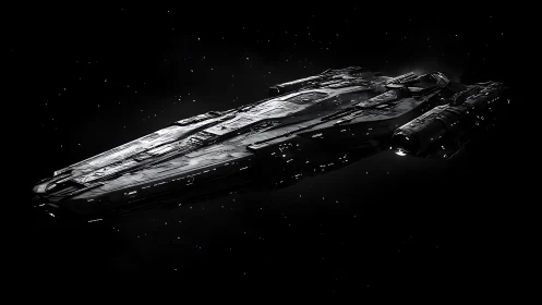 Stellar battleship in deep-vacuum tactical cruising profile.