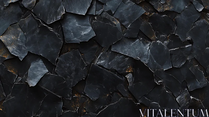 Dark Slate Stone Texture Background in Realistic Style.