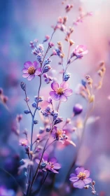 Delicate Purple Flowers Dance Through Soft Dreamy Light