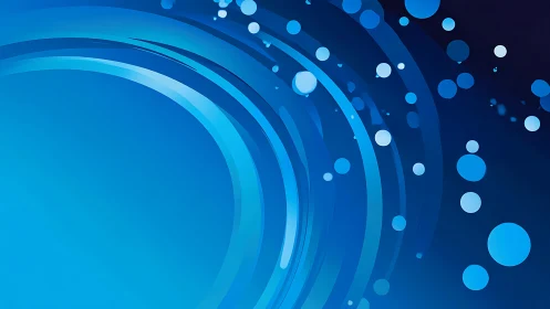 Blue radial arcs curve across gradient background space