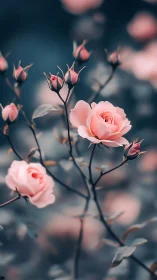 Gentle Rose Blooms in Soft Focus.