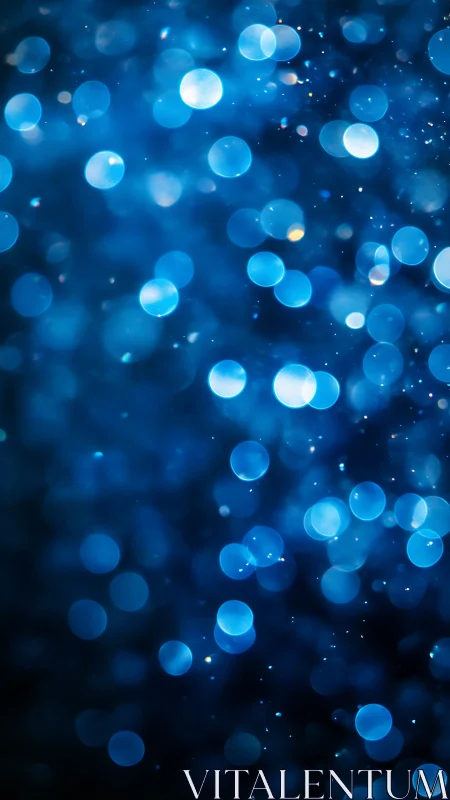 Midnight blue bokeh galaxies drift in dreamy silence.