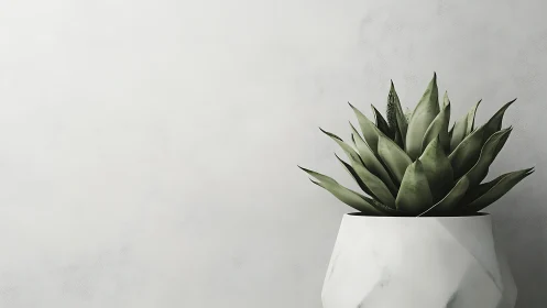 Quiet succulent sculpture in a marble cradle of light.