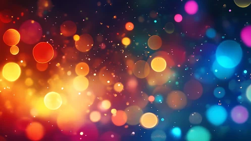 Vibrant abstract bokeh lights in a colorful digital art style.