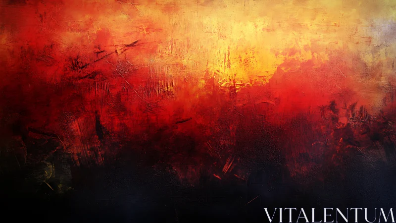 Crimson horizon ignites beneath molten golden sky. Period.