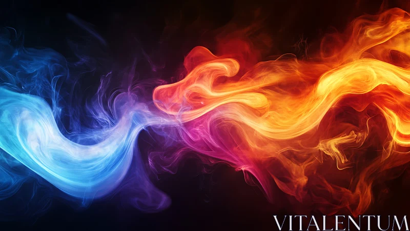 Fluid flows transitioning through spectrum gradient bands.