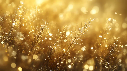 Macro bokeh study of golden backlit grass seed heads