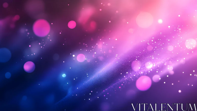 Vibrant Pink and Blue Abstract Bokeh Digital Art Background.