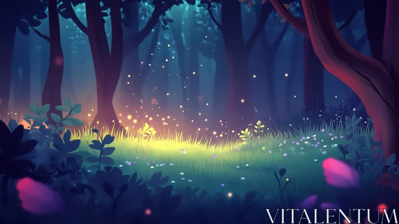 Enchanted Forest Glow: Where Magic Dances Through the Trees.