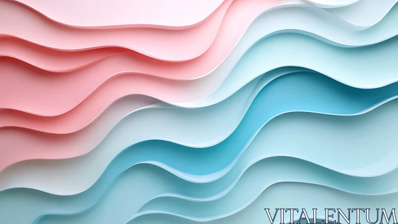 Layered pastel wave forms with glossy fluid gradients.