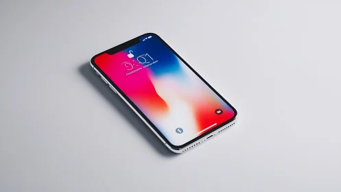 Modern Smartphone with Gradient Display Lock Screen