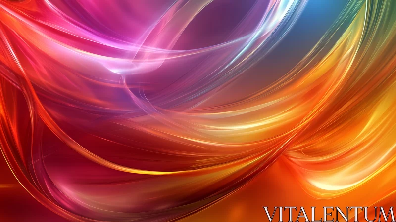 Radiant neon ribbons sweep across a luminous abstract field.