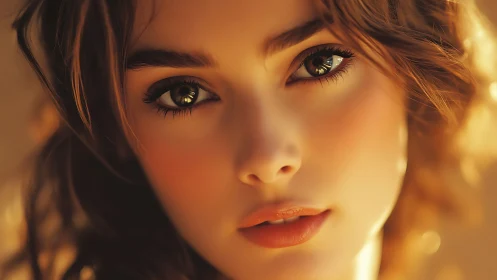 Warm-toned close-up portrait with shallow depth and cinematic bokeh
