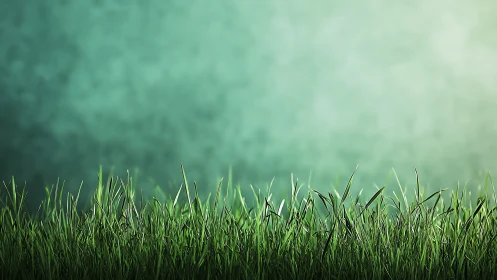 Soft morning light settles gently over fresh green grass