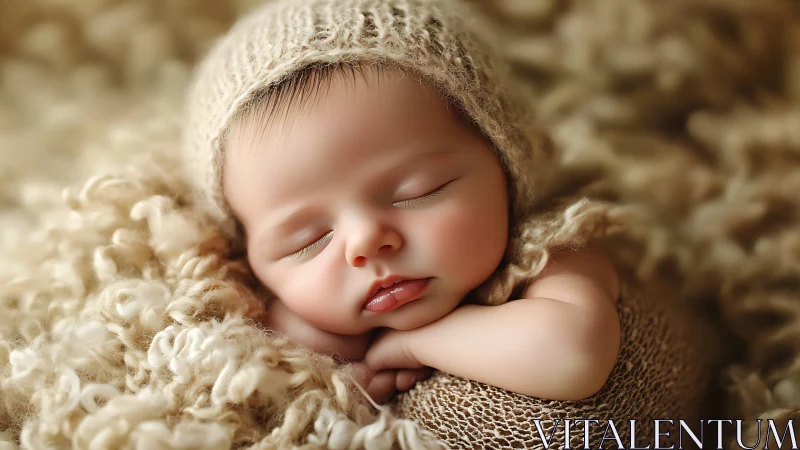 Slumber's Sweet Embrace: Newborn Dream in Cozy Comfort.