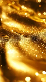 Liquid stardust glows as molten gold ripples through light