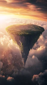 Floating Sky Citadel Crowned in Golden Radiance.