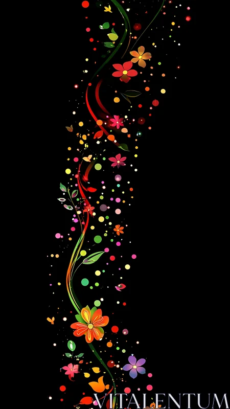 Flowing Floral Cascade with Dimensional Particles.