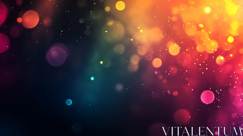 Vibrant Abstract Bokeh Lights in Warm and Cool Tones Digital Art.