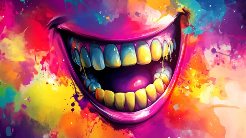 Neon-loud laughter exploding through wild paint storms.