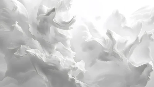 Abstract swirling white clouds in soft minimalist style.