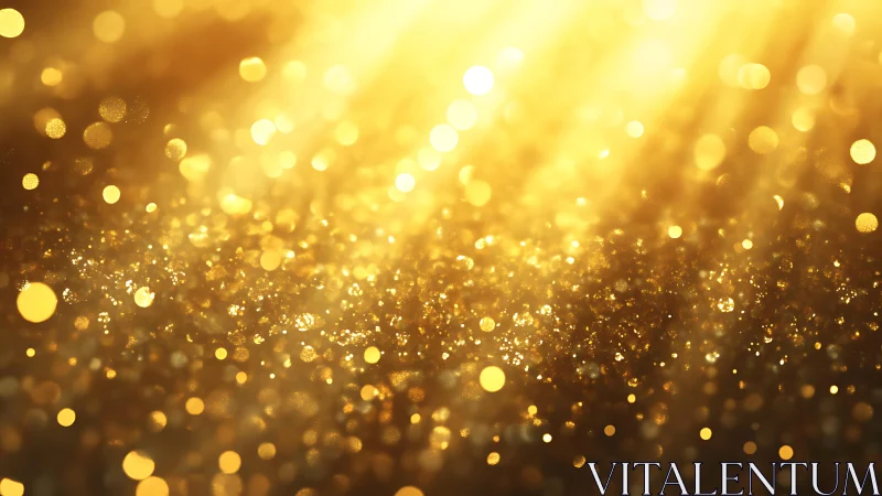 Golden glitter abstract background with glowing bokeh effect.
