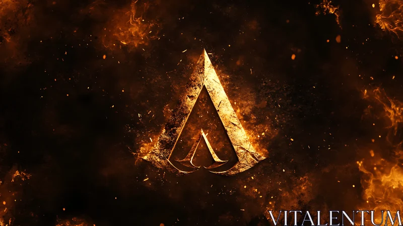 Assassin's Creed Insignia Ignites. Golden emblem erupts through flames.