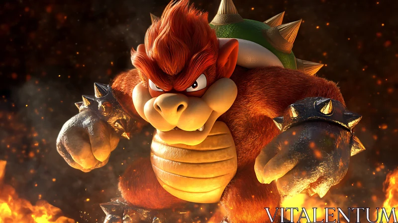 Fiery turtle titan charges through molten mayhem with style.