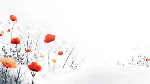 Red Poppies Bloom in a Dreamy Wildflower Meadow