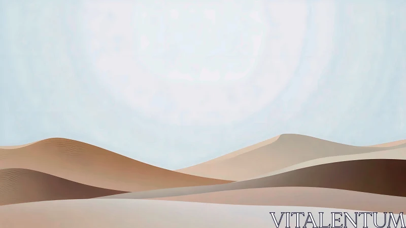 Minimalist digital landscape of layered desert sand dunes.