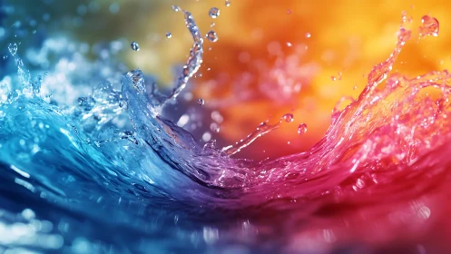 Color-charged water splash with dynamic motion and light.
