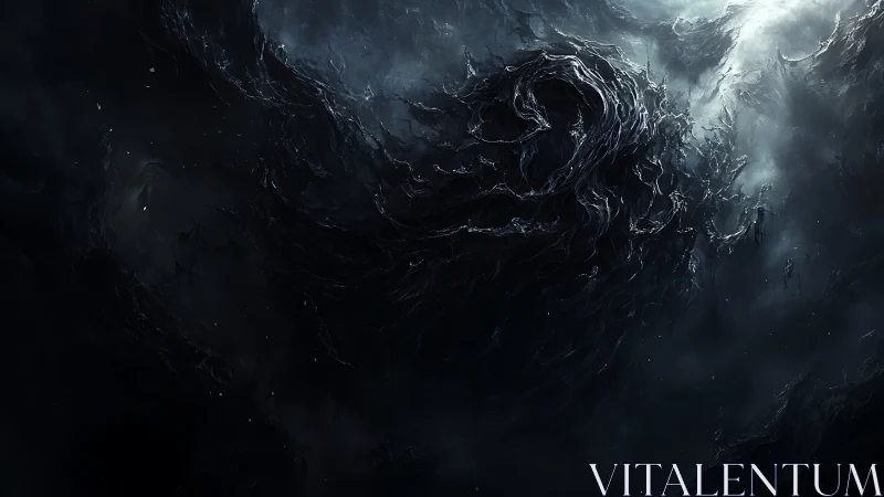 Vast cosmic void coils into a swirling abyssal storm