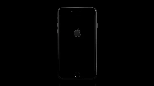 Apple Device Awakening in Monochrome Stillness.