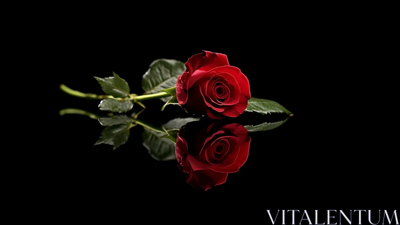 Crimson Romance: Twin Roses Dance in Shadow's Embrace