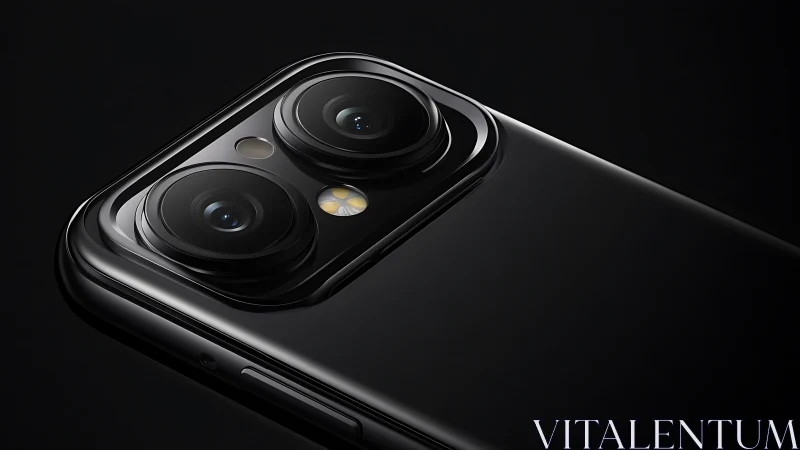 Sleek black smartphone camera ready to capture your moments.