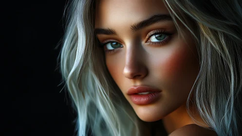 Silver-haired portrait glows with cinematic teal-orange light.