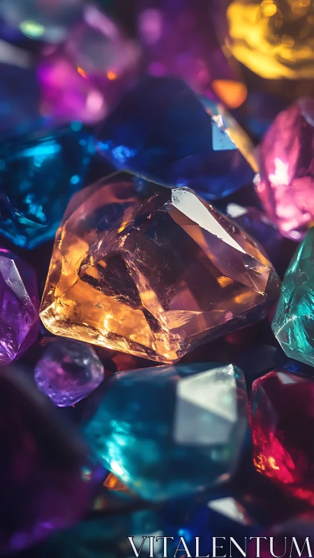 Radiant multicolored gemstones glow in vivid close-up detail.