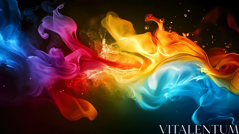 Chromatic currents colliding in a swirling color tempest.