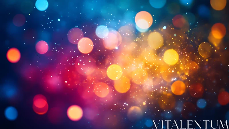 Colorful bokeh light abstract background with glowing circles.