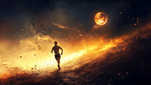 Solstice Runner Races Through Cosmic Inferno